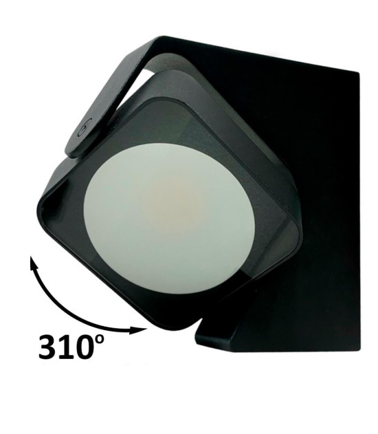 Aplique de Pared LED Orientable  12W Cuadrado 3CCT  IP65 Chip OSRAM