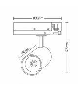 Foco LED Carril Trifásico Especial Panadería o Carnicería 40W-30W CRI+92 Bridgelux No Flicker Blanco