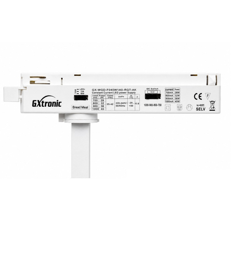 Foco LED Carril Monofásico Especial Panadería y Carnicería 40W-28W CRI92 Bridgelux No Flicker Blanco