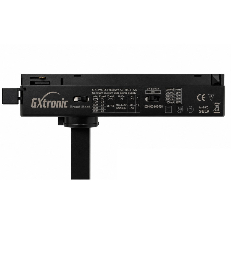 Foco LED Carril Monofásico Especial Panadería y Carnicería 40W-28W CRI+92 Bridgelux No Flicker Negro