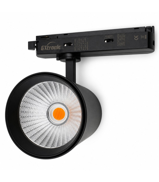 Foco LED Carril Monofásico Especial Panadería y Carnicería 40W-28W CRI+92 Bridgelux No Flicker Negro