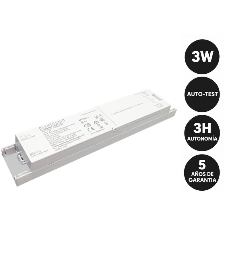 Kit de Emergencia Cyantronic 3W 3H Auto-Test para Estancas PHILIPS referencias 102618 - 102620 - 102621
