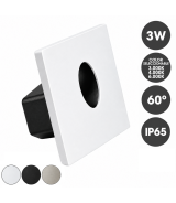 Baliza Empotrable LED 3W 3CCT IP65 60° Cuadrado para Interior y Exterior