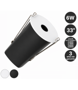 Foco Empotrable LED 6W Bridgelux 4CCT 33° Blanco y Negro
