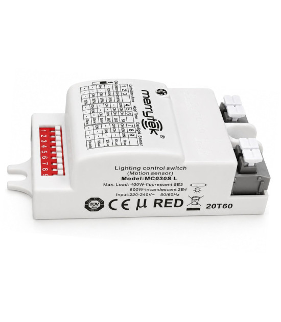 Sensor de Movimiento Microondas para Luminarias LED ON/OFF hasta 400W