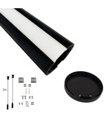 Perfil de Aluminio LED Colgante para Tiras LED 1m o 2m Negro