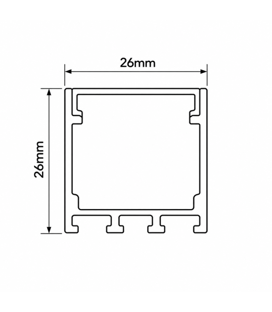 Perfil de Aluminio LED de Superficie 2 metros