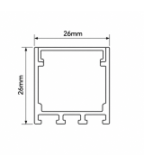 Perfil de Aluminio LED de Superficie 2 metros