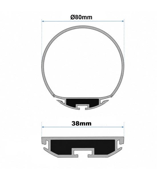 Perfil LED Cilindrico Colgante para Tiras LED