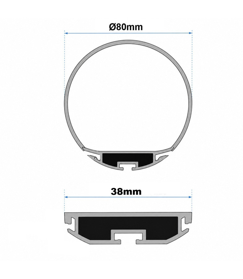 Perfil LED Cilindrico Colgante para Tiras LED