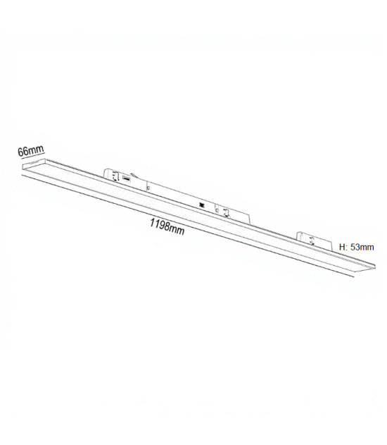 Lineal Led para Carril Trifásico 120cm 40W a 55W Color Seleccionable UGR19 90°