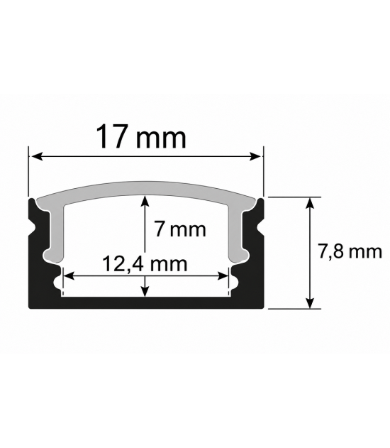 Perfil Aluminio U Superficie Blanco 2 metros