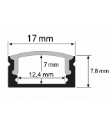 Perfil Aluminio U Superficie Blanco 2 metros