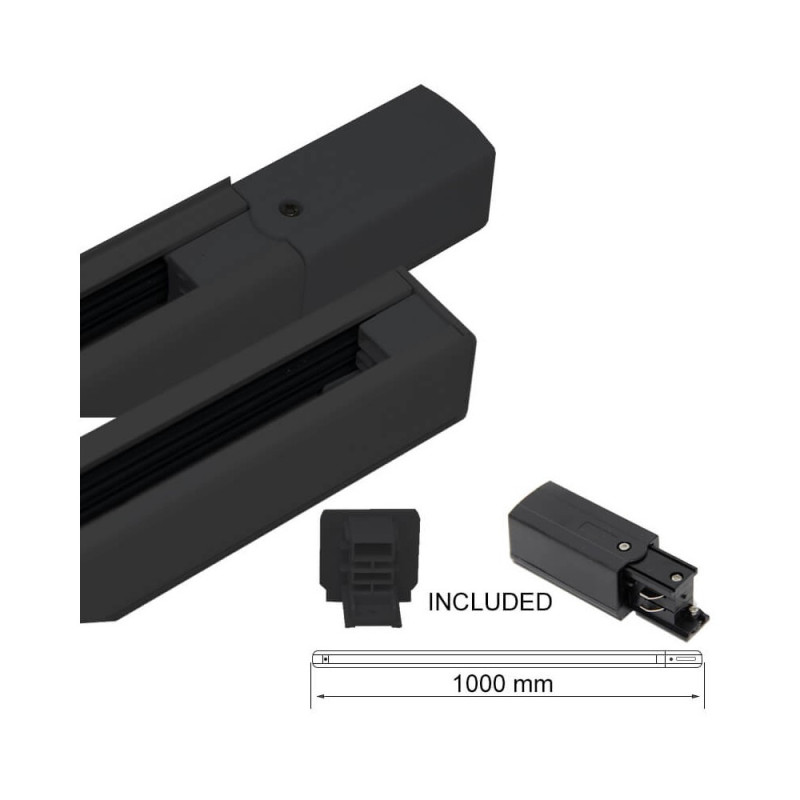 Carril TRIFASICO de 1 metro Negro