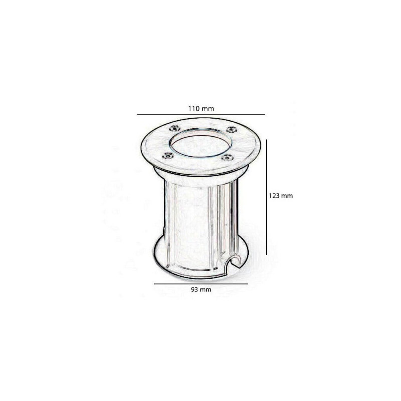 Carcasa empotrable suelo en acero IP65 para casquillo GU10 - MR16