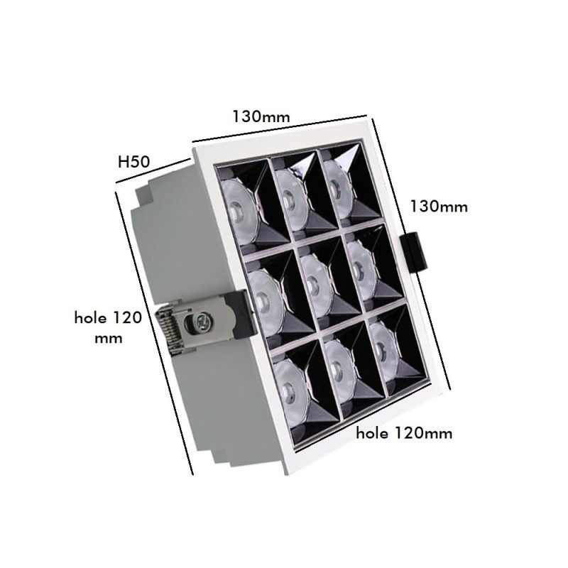 Decoración Led - Empotrable LED 40W Chip OSRAM 24º UGR17 140lm/W.