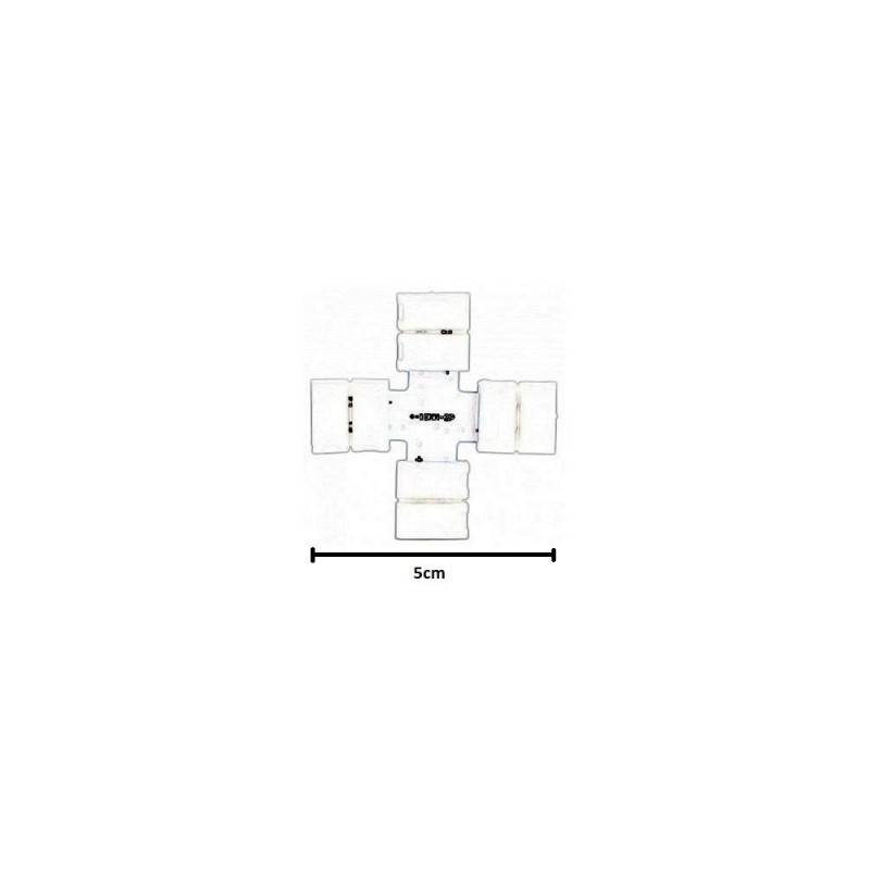 Conector de presión para tira LED monocromática cruz