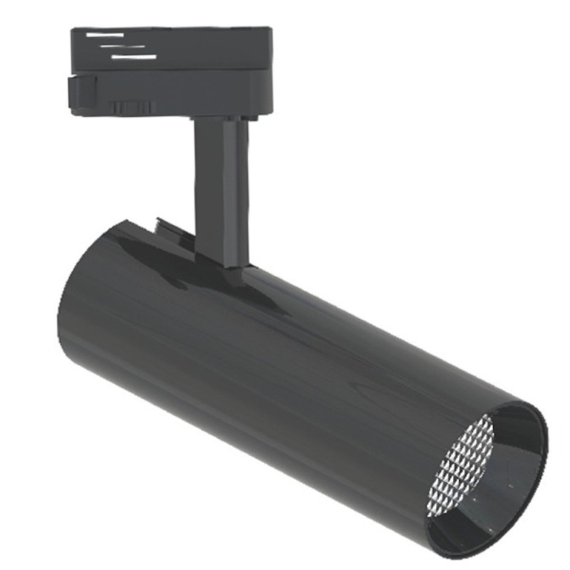 Foco LED 30W Cromo Negro para Carril Monofásico  DOB Driverless 24º- 5 Años de garantía