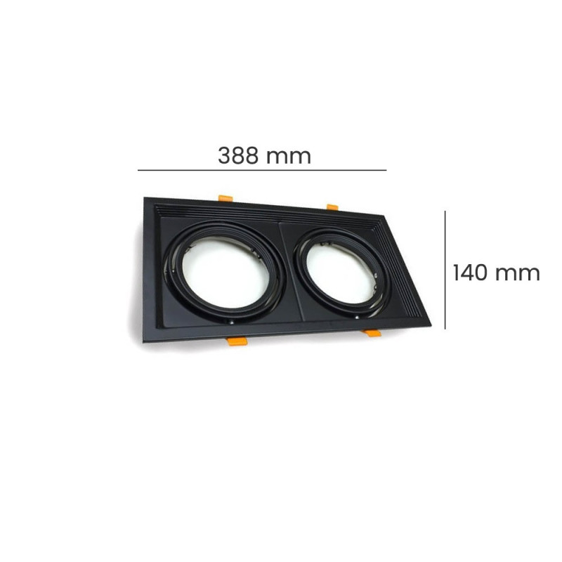 Marco NEGRO doble orientable para AR111