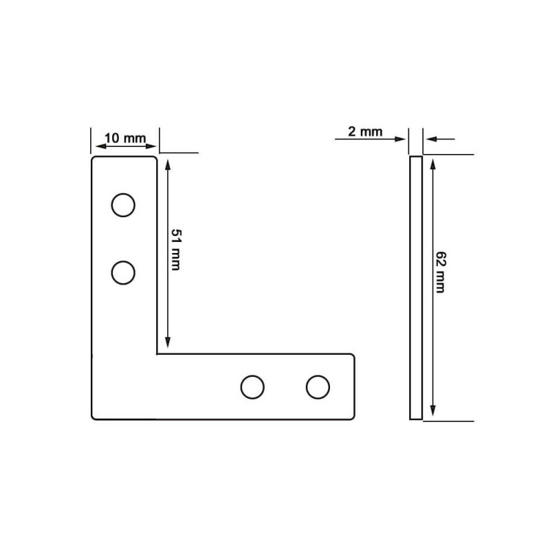 Union de refuerzo  para Perfil aluminio en - L