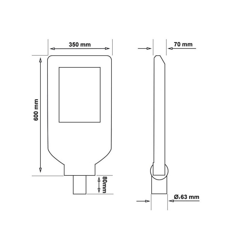 Carcasa Farola LED 150W - 3 Módulos - Aluminio