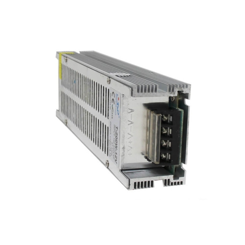 Fuente Alimentación Slim 12V 200W TECMO. Iluminación LED Profesional