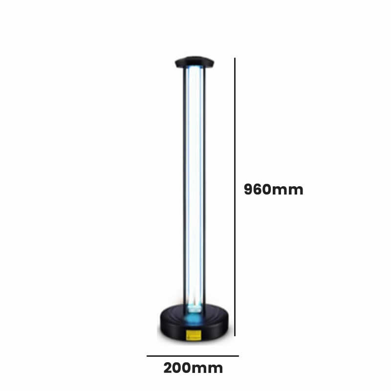Torre de esterilización Luz Ultravioleta UV-C 150W. 220m2 en 1 hora.