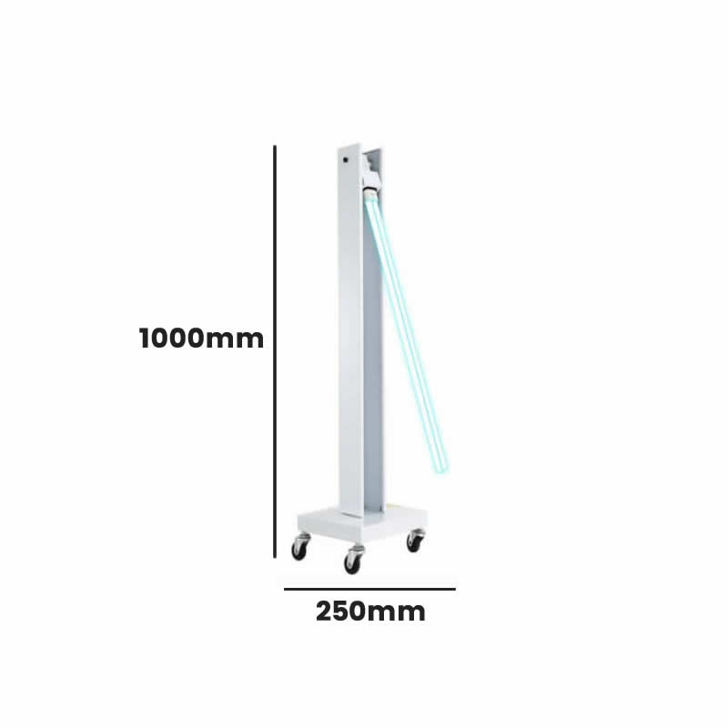 Torre de esterilización Luz Ultravioleta UV-C 150W. 220m2 en 1 hora.