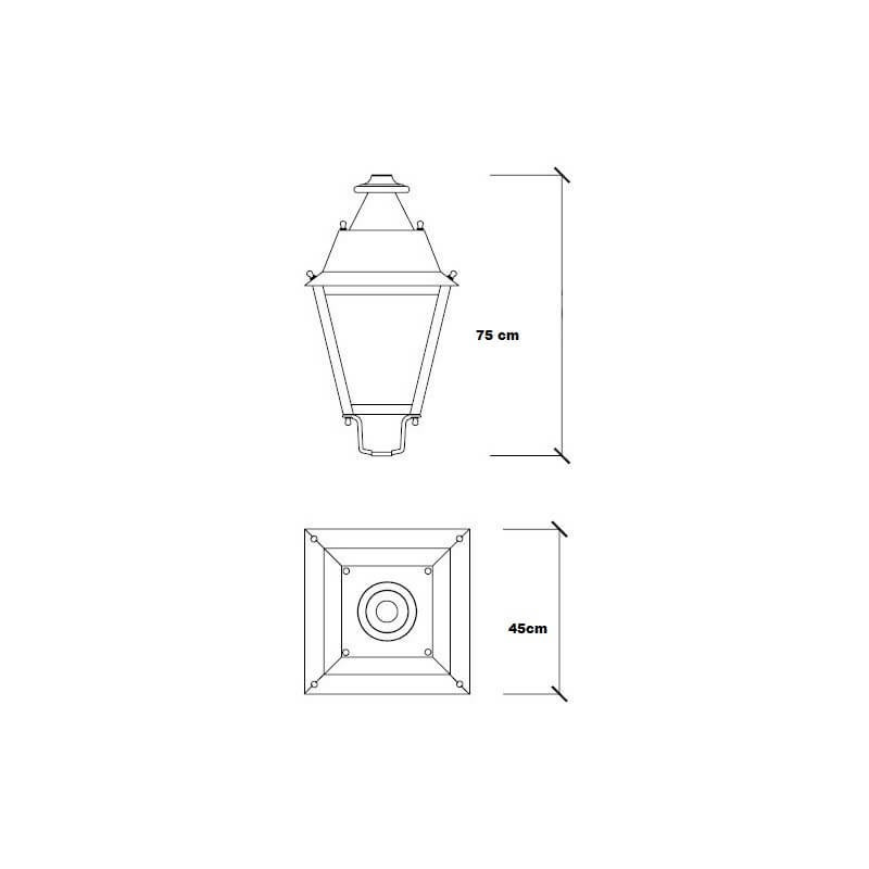 Farola Villa Aluminio LED 100W OSRAM Chip 180Lm/W- 5 Años de garantia