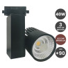 Foco LED 40W Negro para Carril Monofásico BRIDGELUX Chip 100º CRI +90
