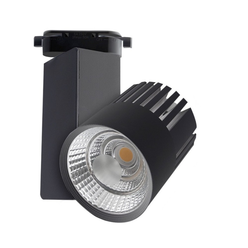 Foco LED 40W Negro para Carril Monofásico BRIDGELUX Chip 100º CRI +90