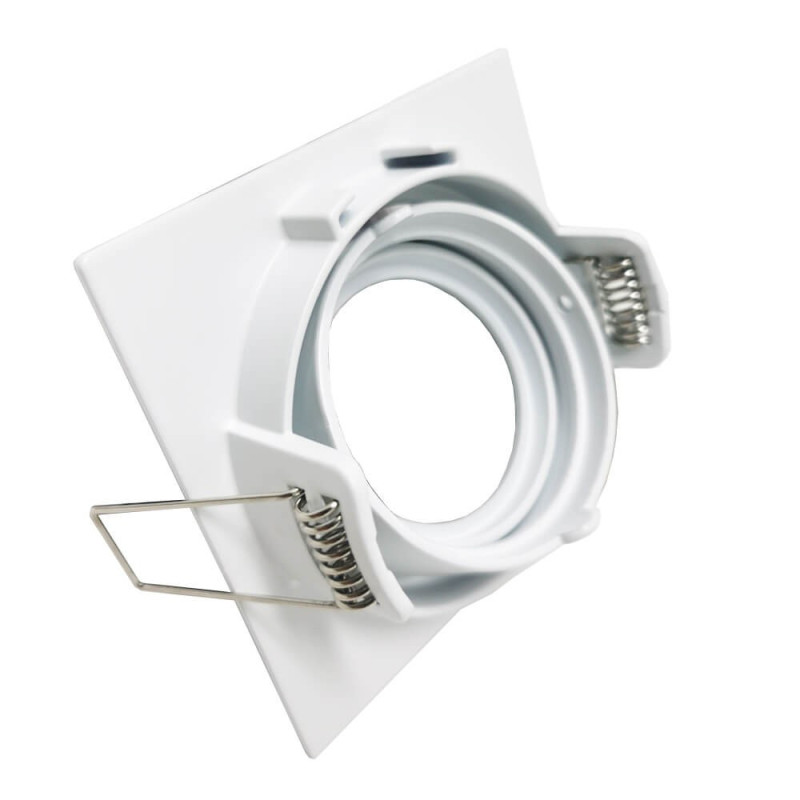 Aro cuadrado Blanco Orientable Aluminio para dicroica LED GU10 MR16