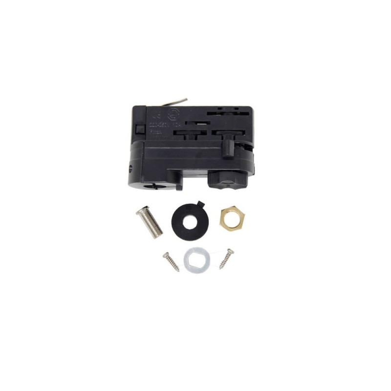 Conector adaptador de carril TRIFASICO Negro