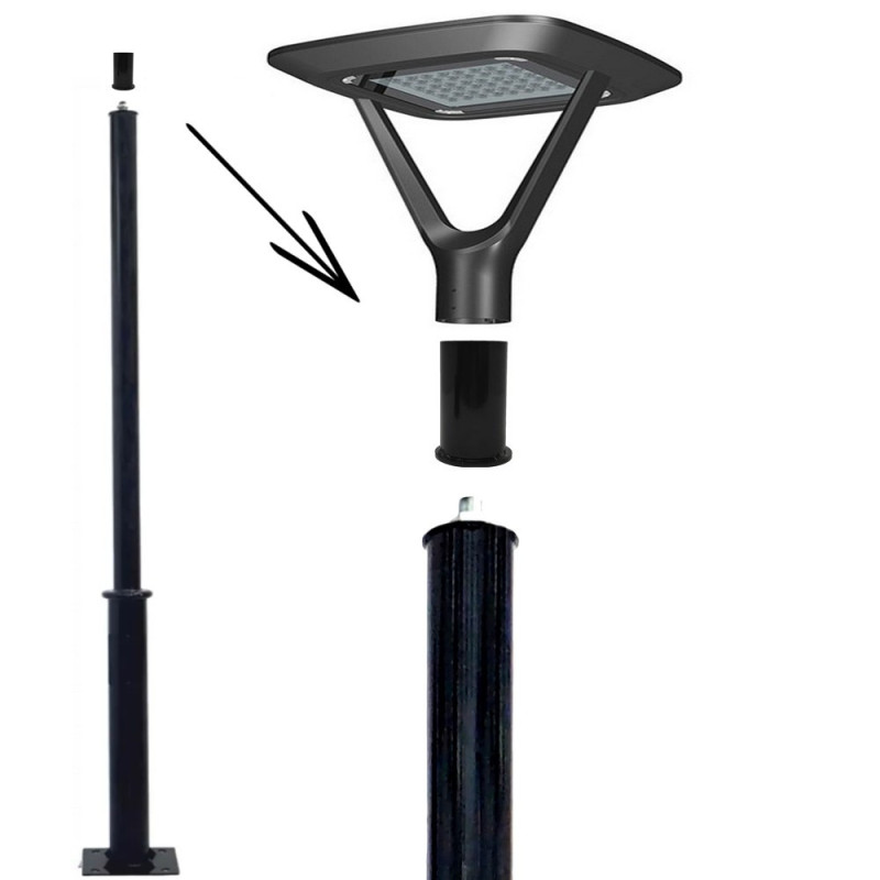 Soporte adaptador de luminaria LED para columna - 75mm