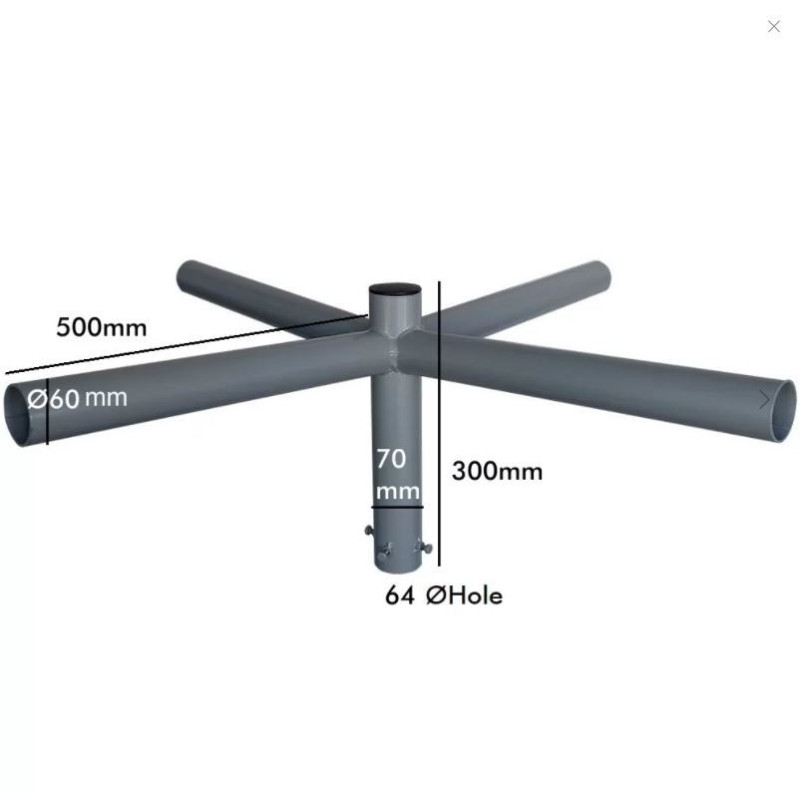 Cruceta de Acero de 4 Brazos para columna