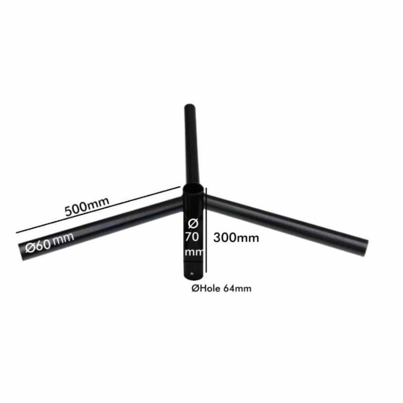 Cruceta de Acero de 3 Brazos para columna