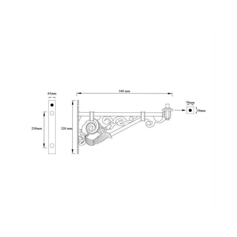 Brazo Aluminio modelo Villa 52cm