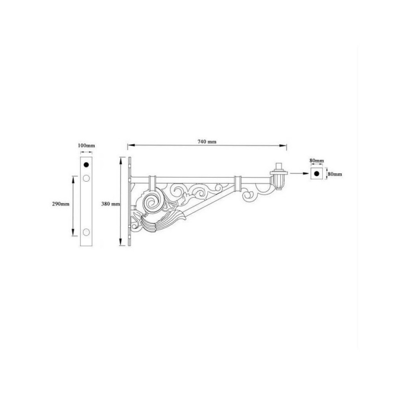 Brazo Aluminio modelo Villa 70cm