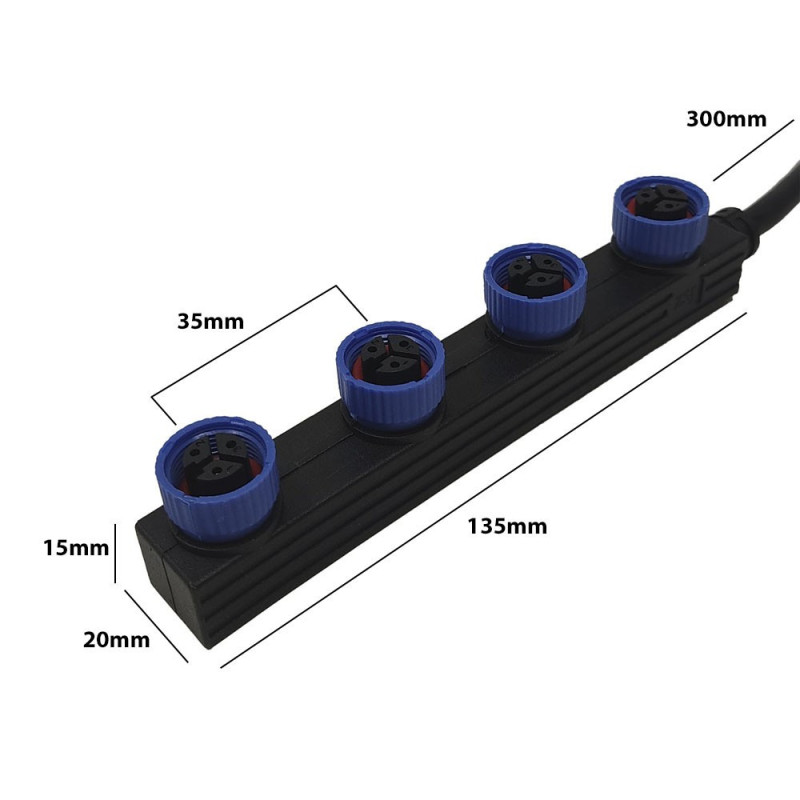 Cable Conector Estanco M15 de 30Cm - 3*0.75 para Magnum DOB