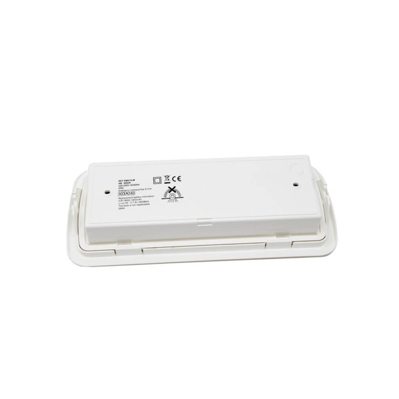 Luz Emergencia LED 4W + Auto-test + Kit Techo + Opción Luz Permanente - IP65