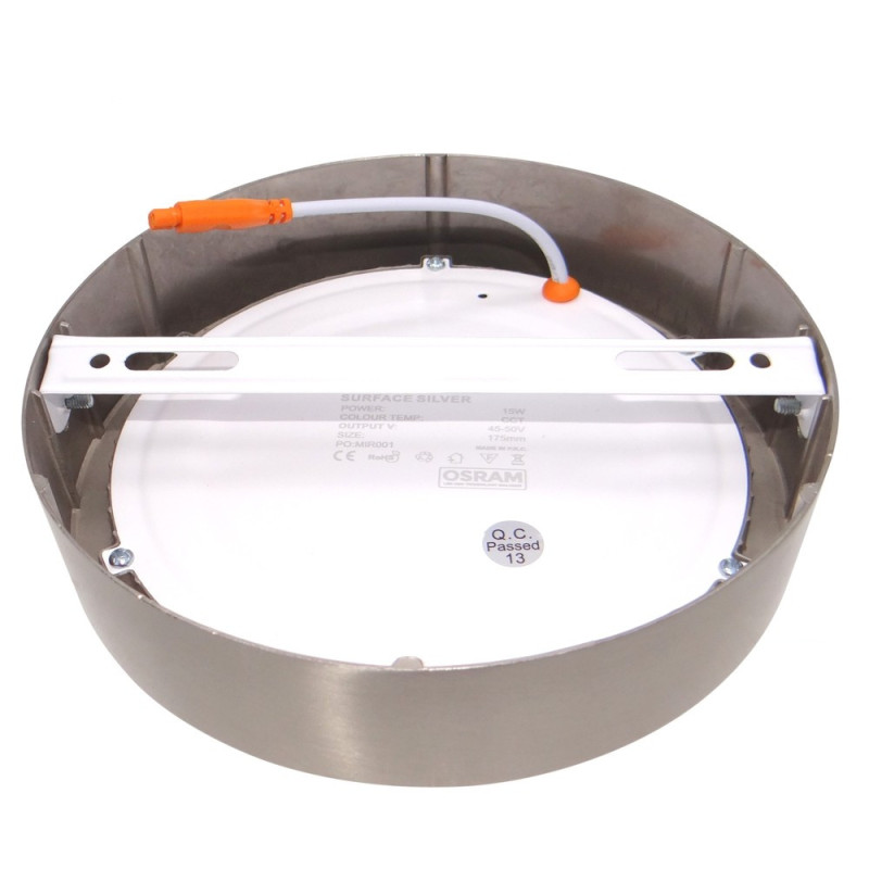 Plafón LED 8W Circular Acero - CCT - OSRAM CHIP 3 años de garantia
