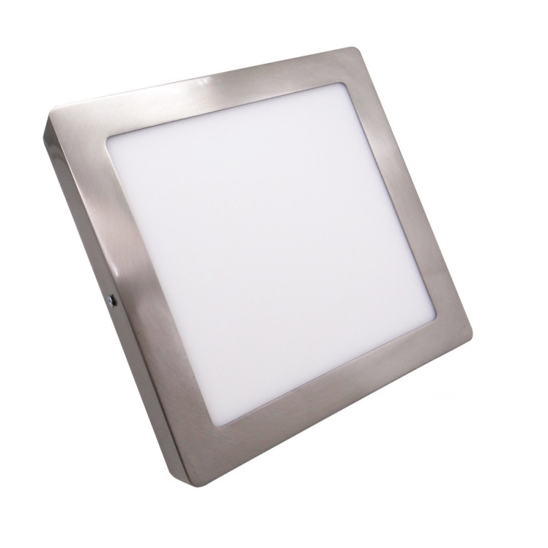 Plafón LED 8W Cuadrado Acero Inoxidable - CCT - OSRAM CHIP