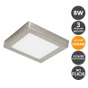 Plafón LED 8W Cuadrado Acero Inoxidable - CCT - OSRAM CHIP