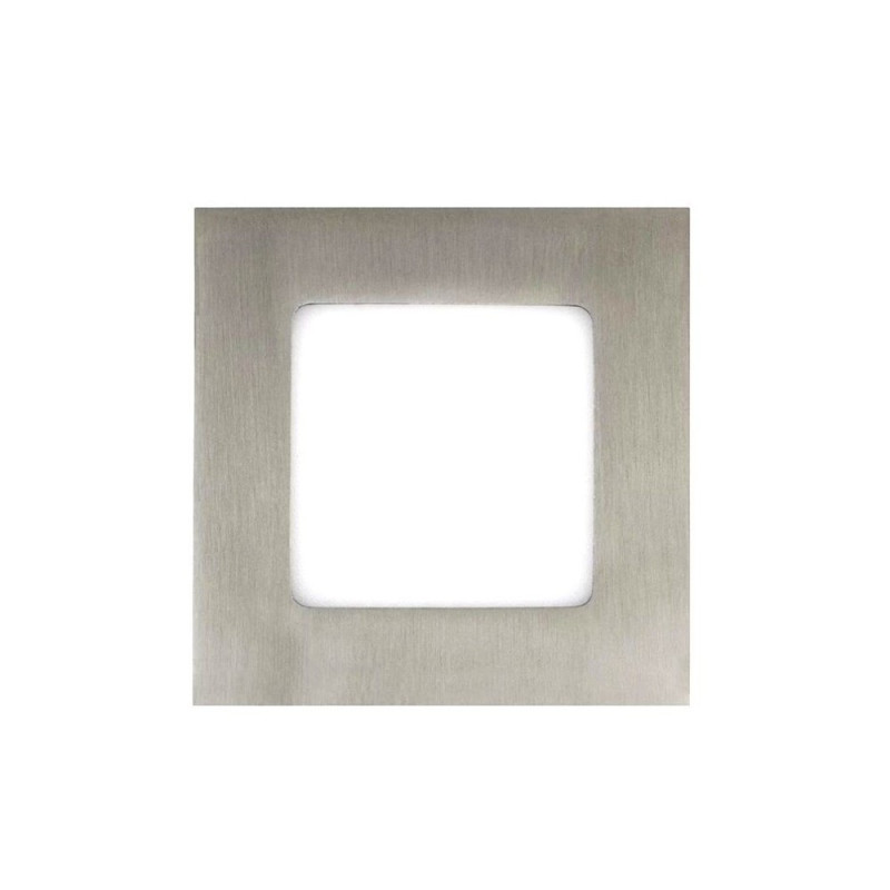 Placa LED Slim Cuadrada 8W Acero Inox