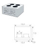 Conector atornillable para tiras LED SMD de 10mm IP20