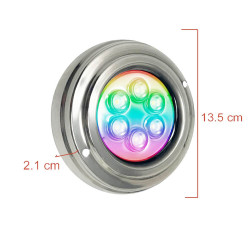 Lámpara LED RGB Sumergible 6W 12V IP68 Acero Inoxidable 316