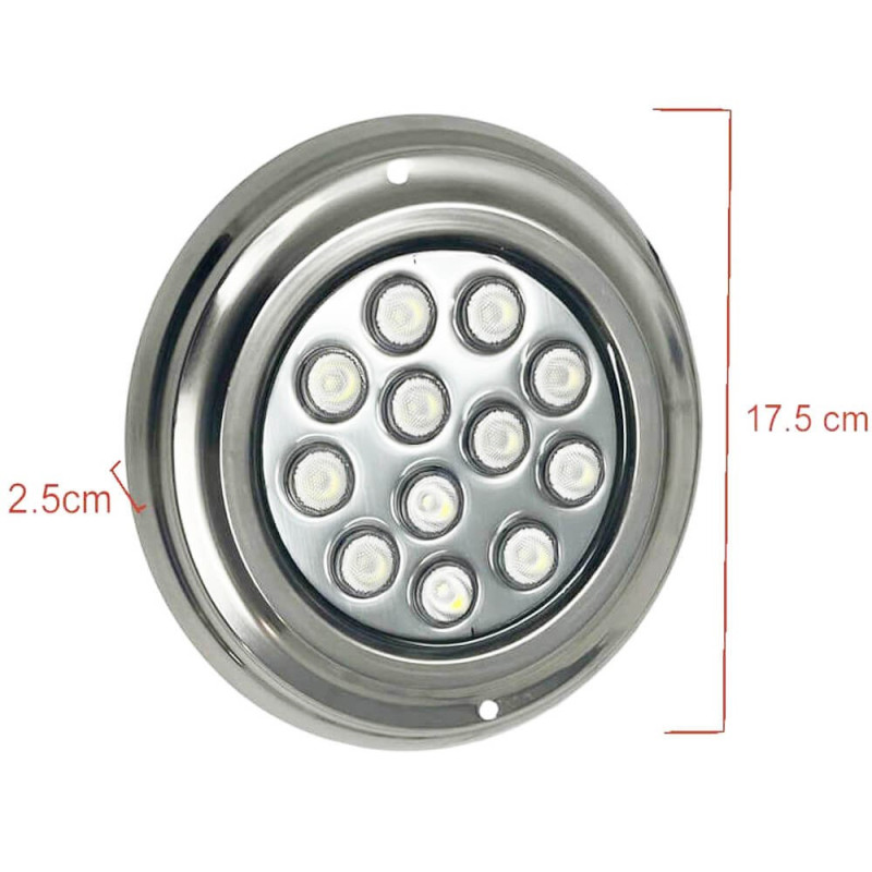 Lámpara LED Sumergible 18W 12V IP68 Acero Inoxidable 316
