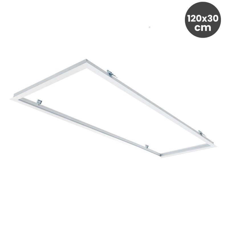 Marco para empotrar Panel LED de 120x30 cm color Blanco