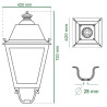 Farola Villa Aluminio LED 40W Chip Bridgelux 160 Lm/W 5 años de garantía