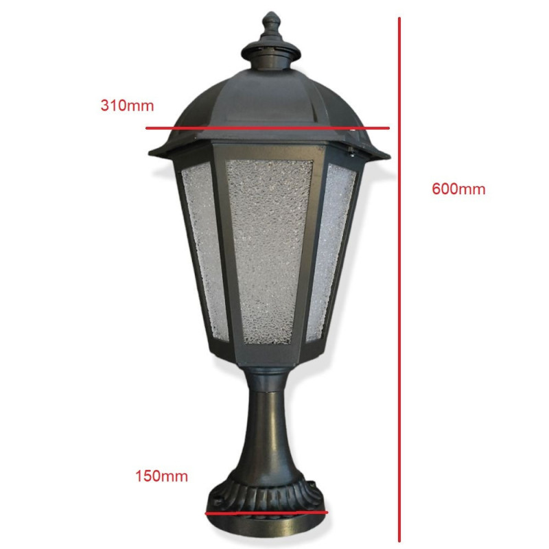 Farol aluminio sobre muro para Lámpara LED E27